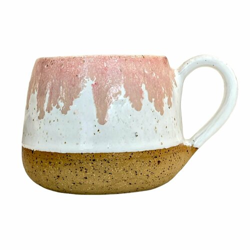 Кружка ручной работы Изморось розовая керамика 300 мл 3901₽