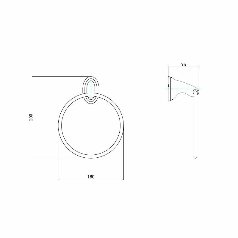 Полотенцедержатель (для ванной и кухни) настенный кольцо / Держатель для полотенец круглый FASHUN A1504 , хром — фото 1