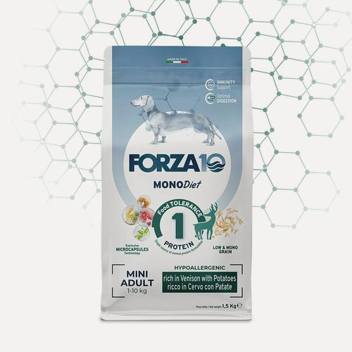 Изображение товара Forza 10 Корм для собак мини пород гипоаллергенный Mini Diet Cervo con Patate с олениной и картофелем 1,5кг