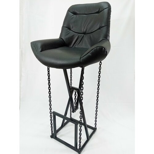 Барное кресло на цепях Grand велюр фиолетовый каркас серый металлик высота сиденья 87 см 10200₽