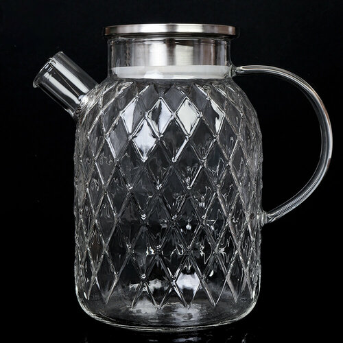 Кувшин стеклянный с крышкой 1800 мл для холодных напитков 1085₽
