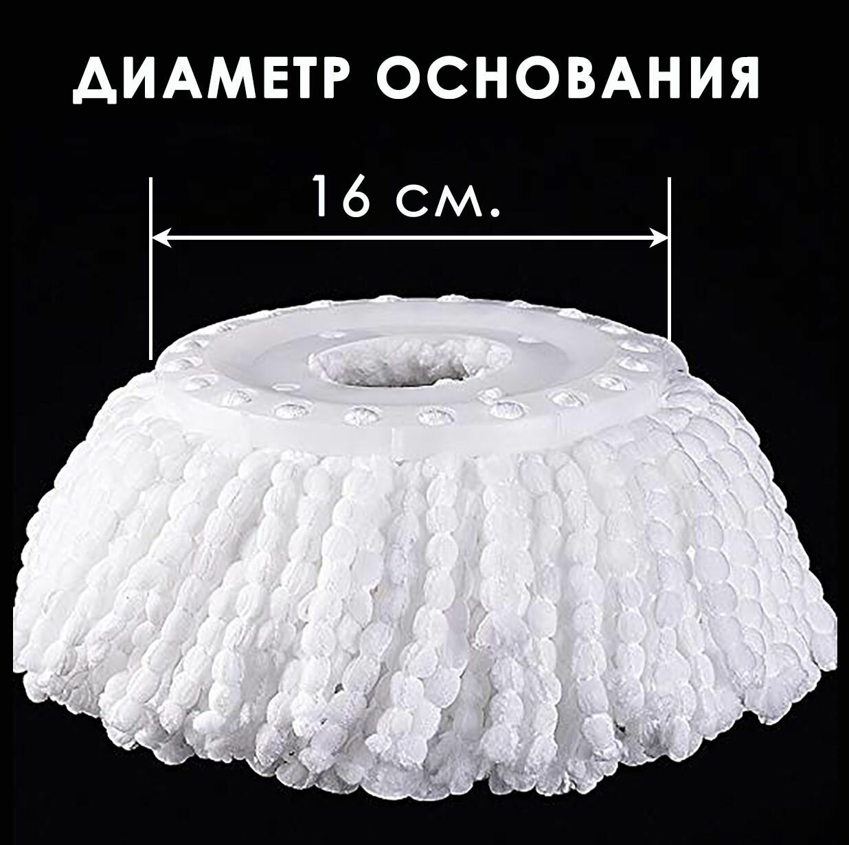 Обзор: Насадка на швабру из микрофибры , 2 штуки, круглое основание 16 см, для серии Spin Mop