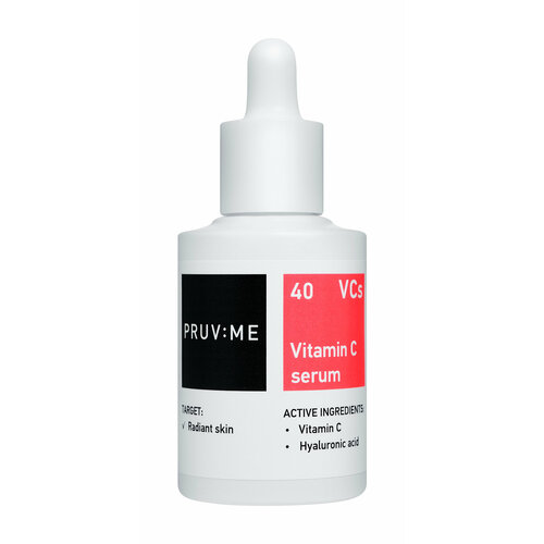 PRUV: ME Vcs 40 Vitamin C serum Сыворотка с витамином С улучшающая цвет лица, 30 мл