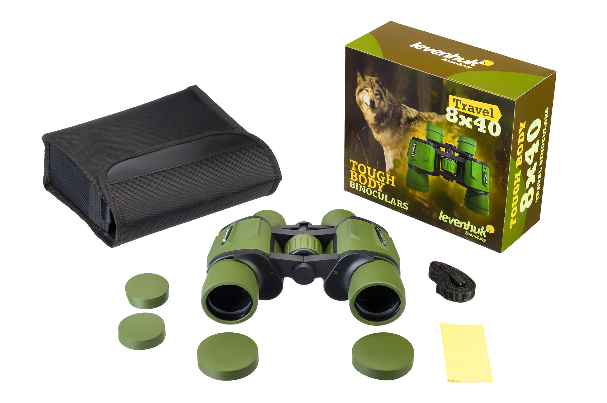 Бинокль Levenhuk Travel 8x40, материал оптики - BK-7, Porro призмы, корпус алюминий — фото 1