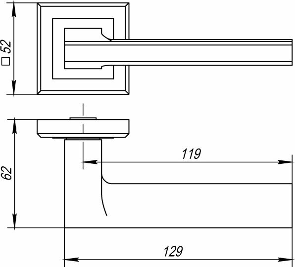 Ручка дверная раздельная BLADE QL GR/CP-23 графит/хром — фото 1