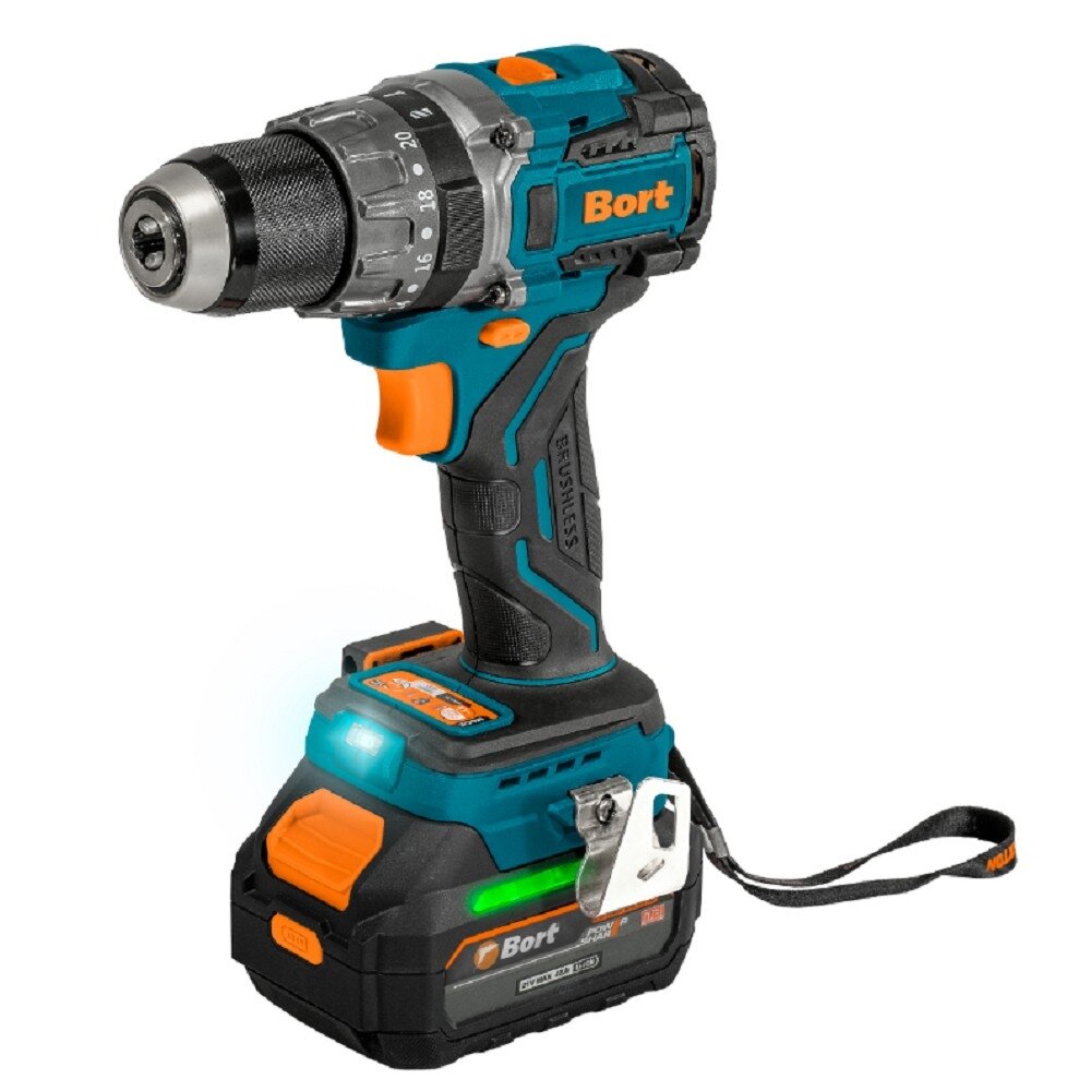 BORT Дрель-шуруповерт Bort аккумуляторная ударная BAB-21U ( 2X 4А. Ч) 93414837 { 18 В, 4 Ач, Li-lon, 1 Акк }