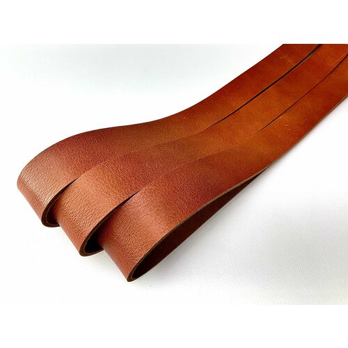 Ременная заготовка шириной 50 мм из премиальной буйволиной кожи, цвет оранжевый, длина 140 см