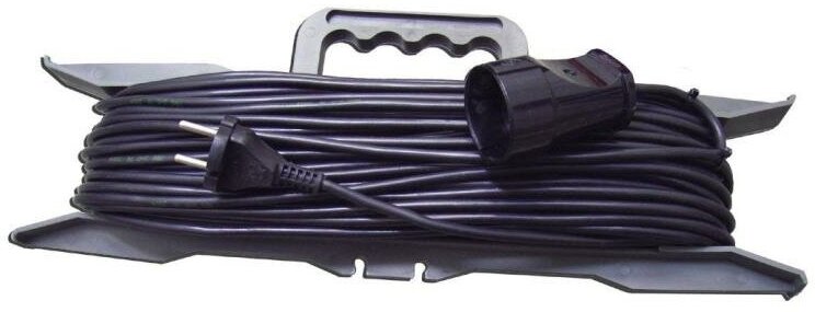 Удлинитель на рамке 1 гнездо х 50 метров б/з (ПВС 2х0,75) Джетт