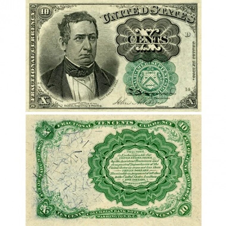 10 центов 1874 США зеленая печать, сувенирная копия, банкноты и купюры редкие коллекционные