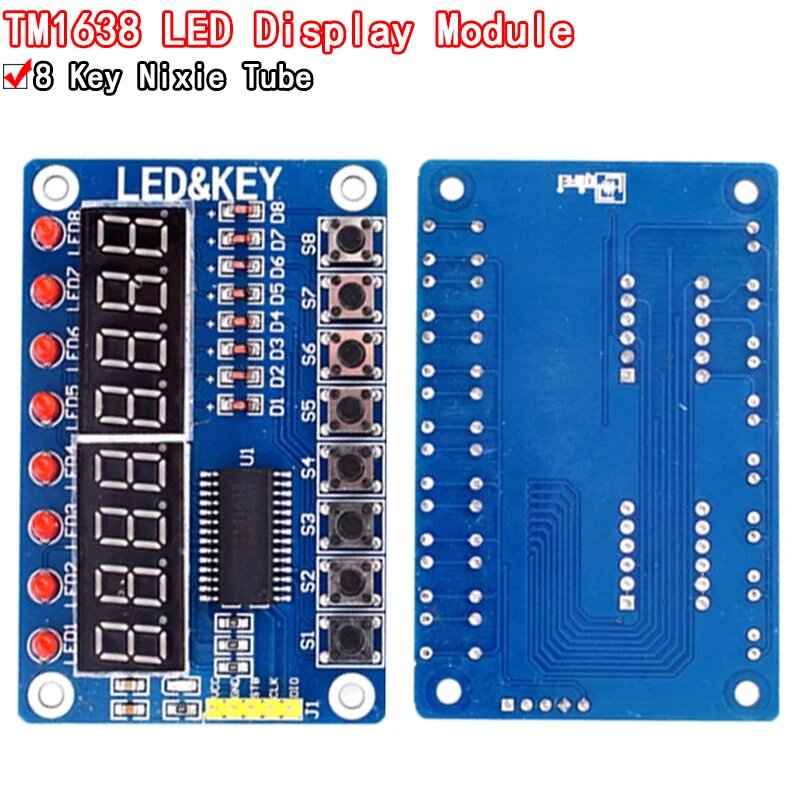 Модуль TM1638 с ключом для AVR Arduino, новая 8-битная цифровая светодиодная трубка, 8-битная