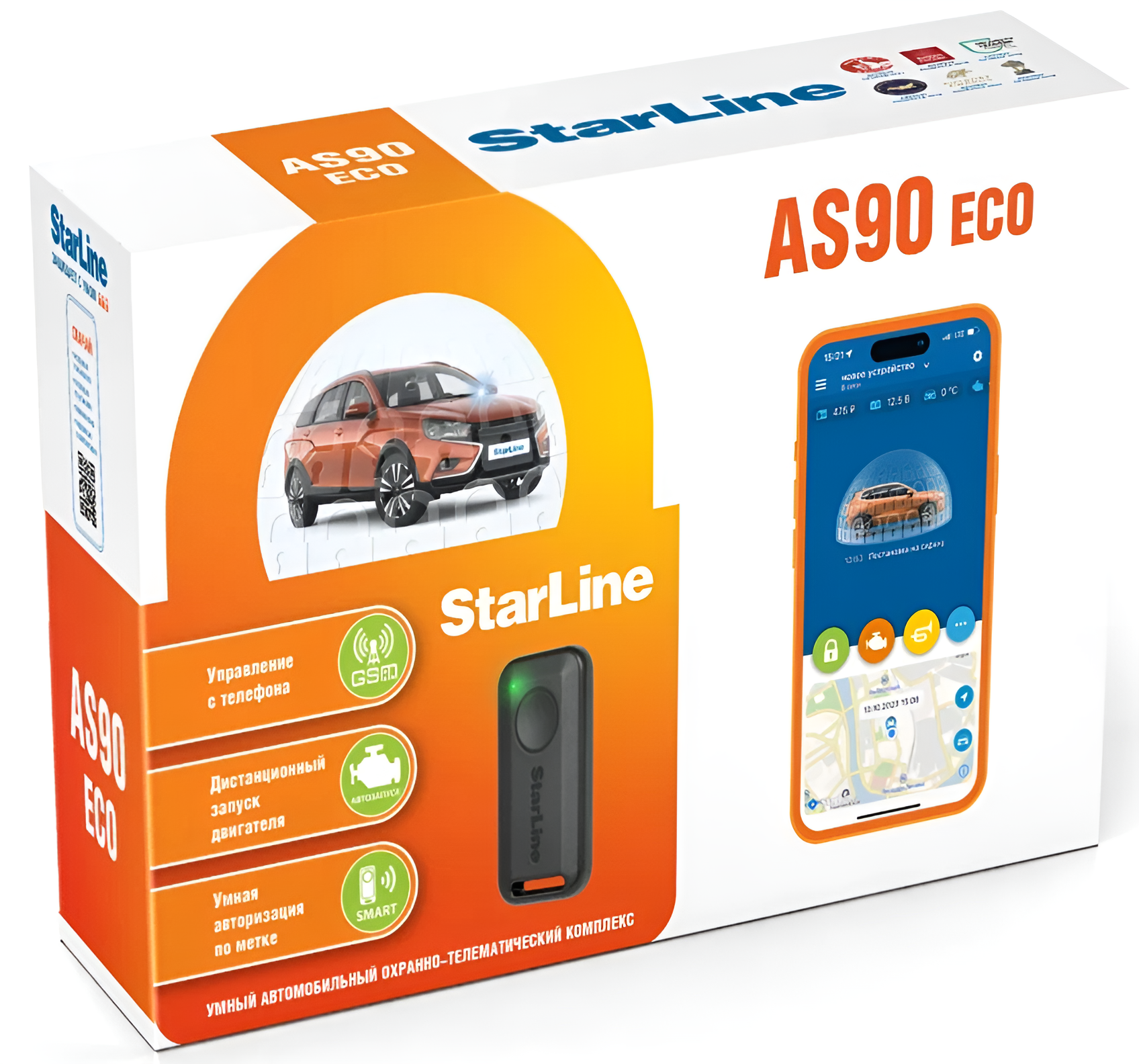 Охранно-телематический комплекс StarLine AS90 ECO GSM-интерфейс автозапуск