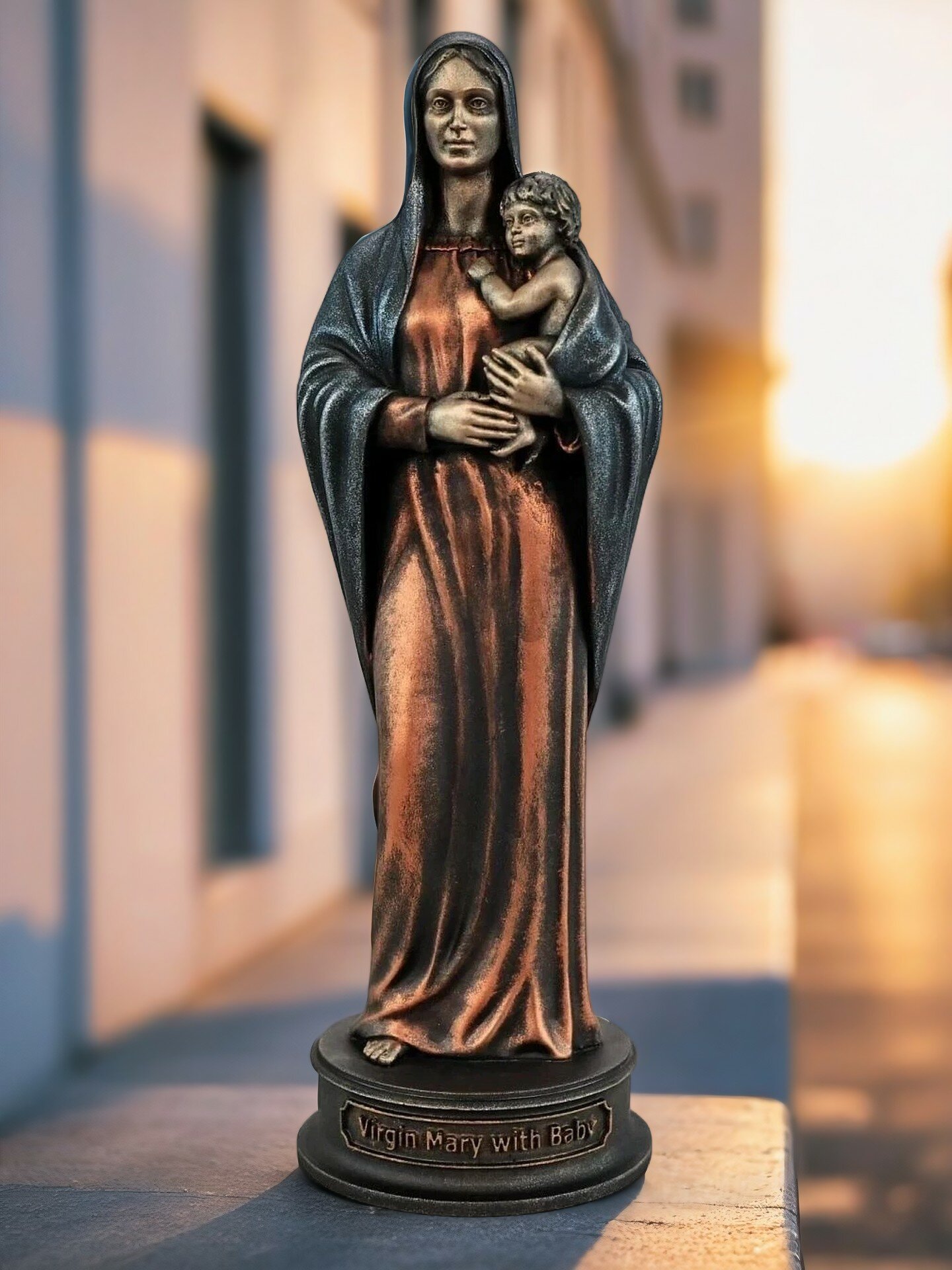 Статуэтка Дева Мария с младенцем (малая), ПС, (цвет Вернисаж истории)