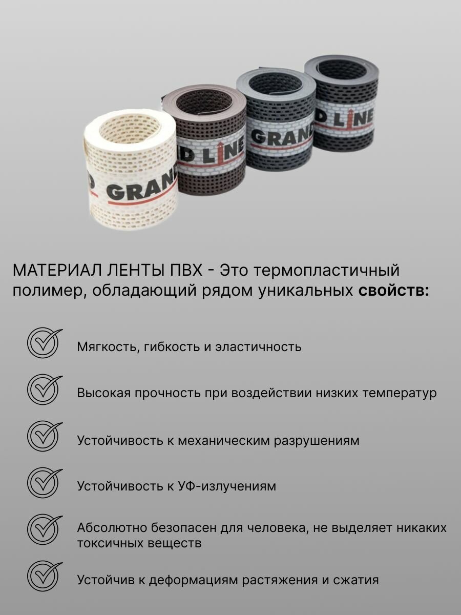 Изображение Вентиляционная карнизная лента ПВХ 100мм х 5 м.п.