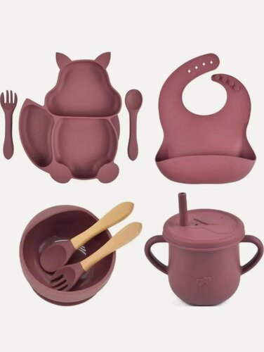 Изображение товара Набор детской посуды, для кормления, силиконовый, 11 предметов