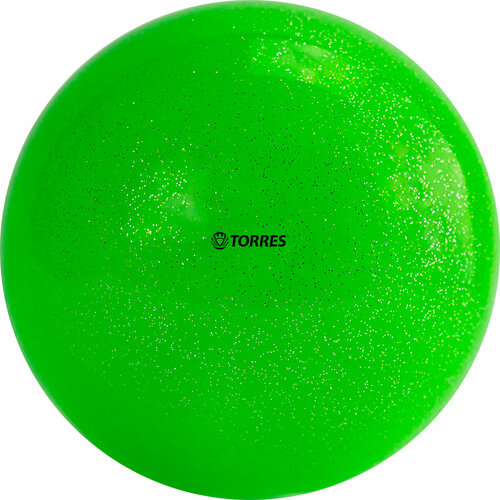 Мяч для художественной гимнастики AGP-19-05 d19 см, ПВХ, зеленый с блестками