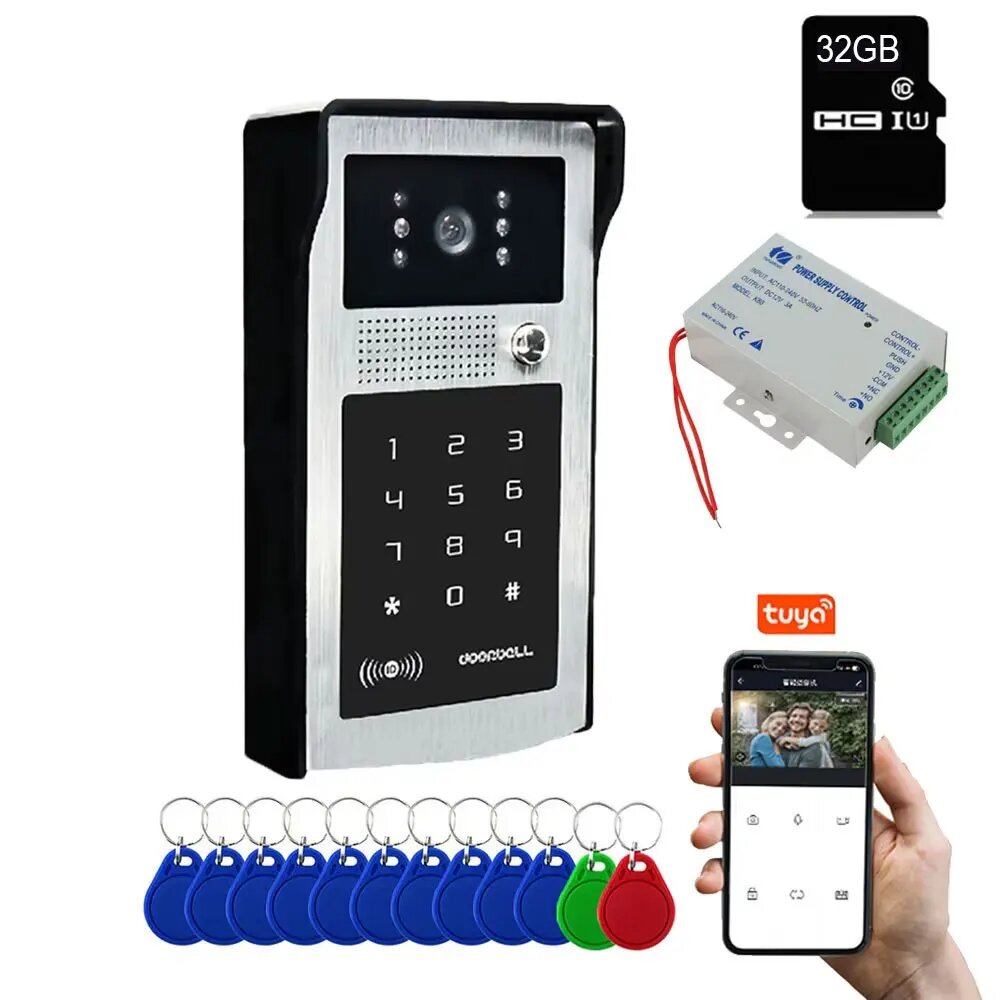 HSmart HD Wi-Fi видеодомофон 1080P, DC 3A Box wifi 32G