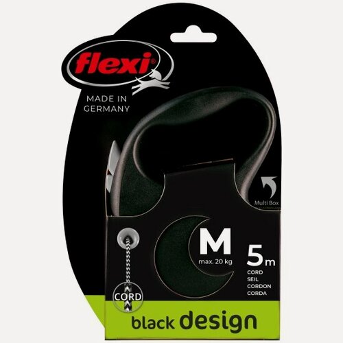 Изображение товара Поводок-рулетка Flexi Design cord M, 5 м, 20 кг, серебристый