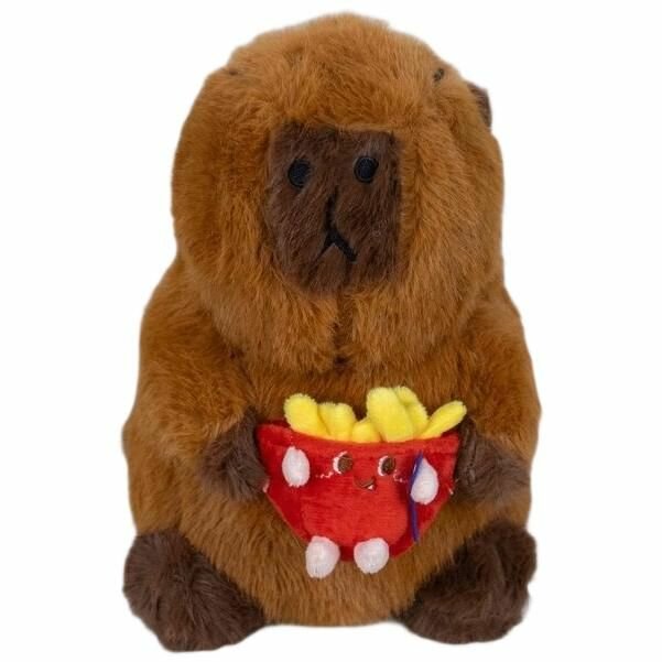 Мягкая игрушка Капибара с картошкой фри То-Ма-То коричневый 30 см