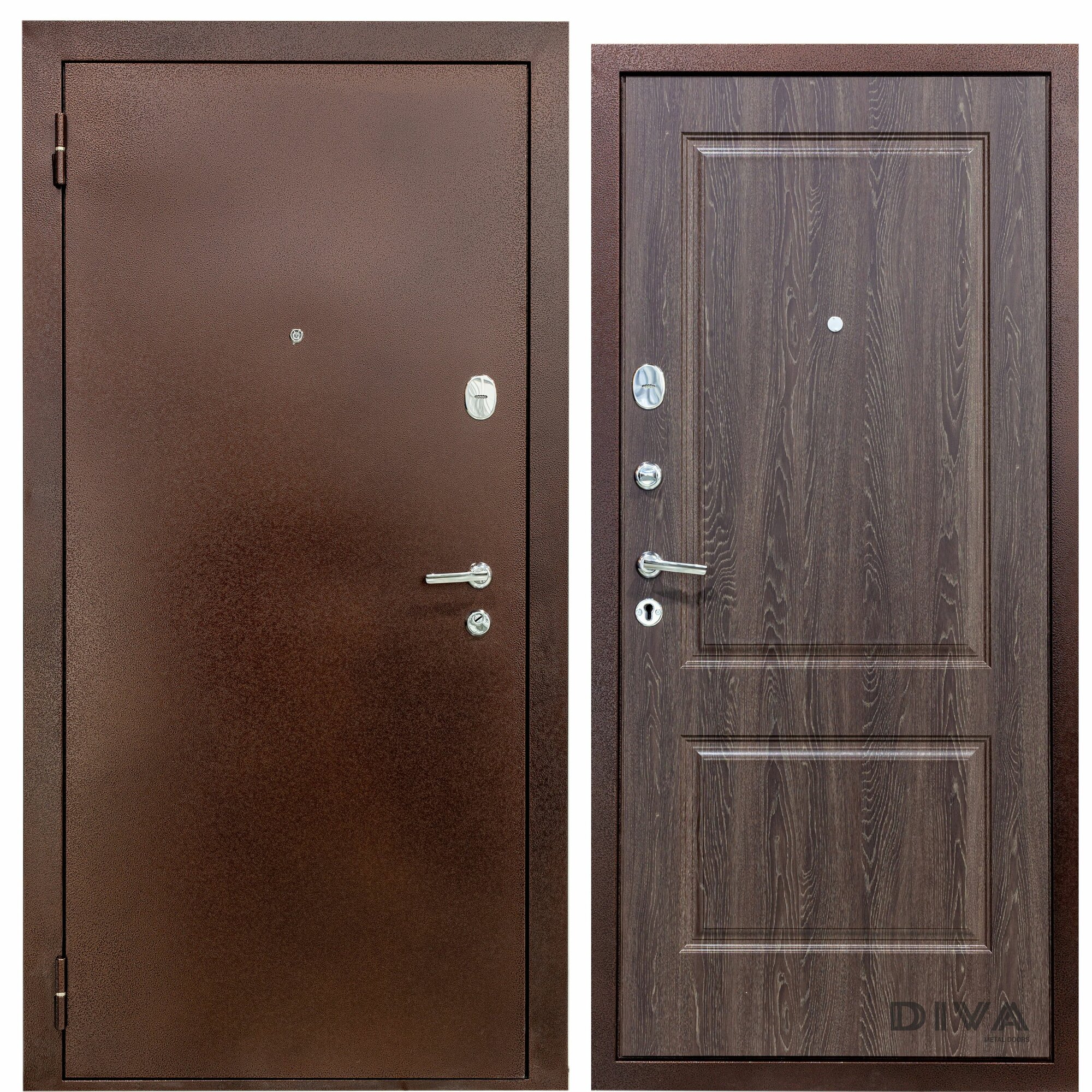 Дверь входная металлическая DIVA 510 2050х960 Левая Антик медь - Д7 Дуб фил шок УТ-00074481