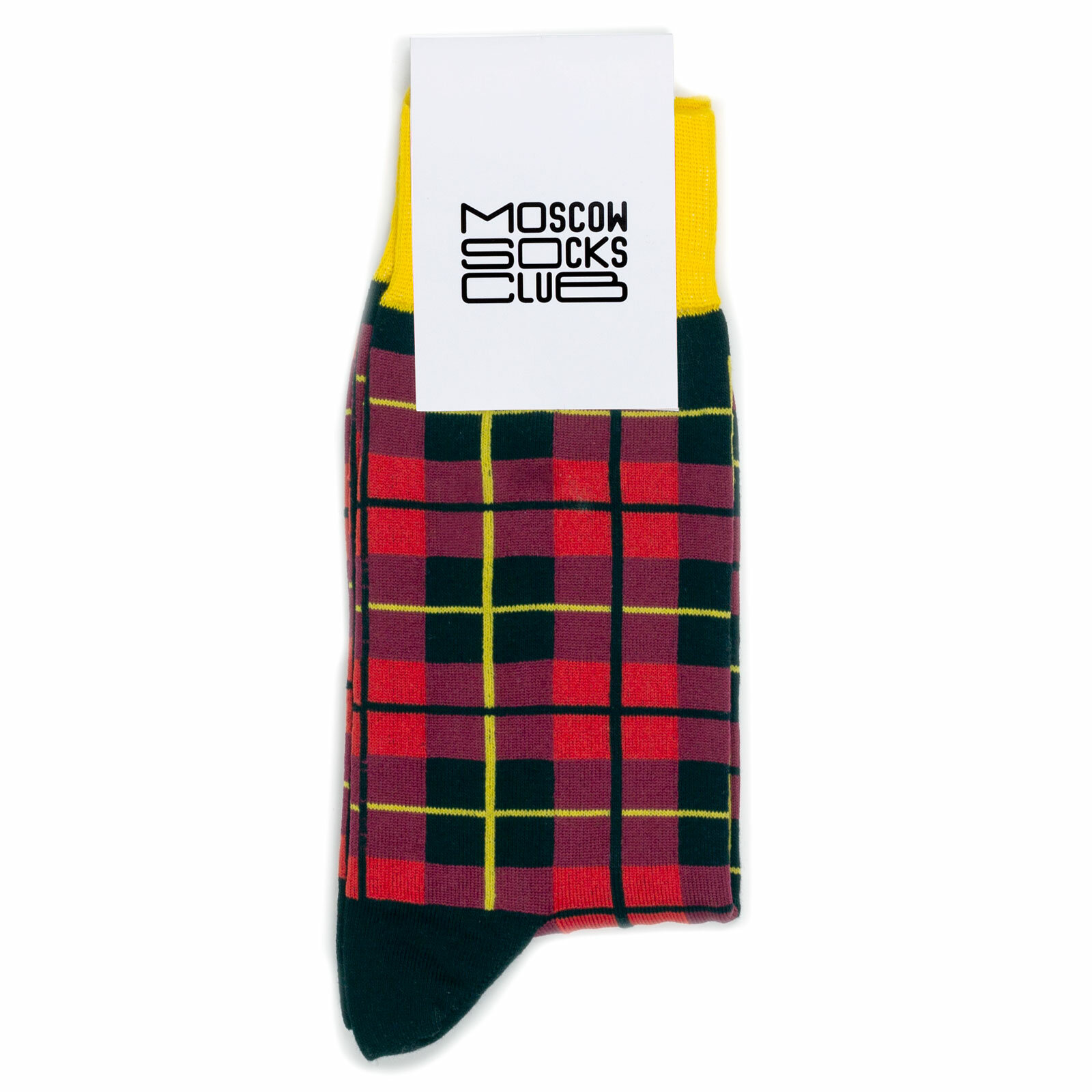 Носки MoscowSocksClub Носки с рисунками Moscowsocksclub - Узоры - Тартан красные, размер 34-37, черный, красный, желтый