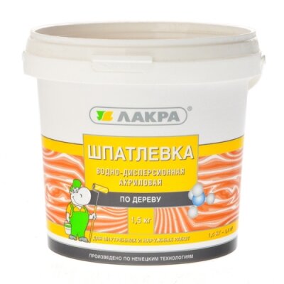 Шпатлевка по Дереву Лакра 1.5кг Бук Акриловая Обладает Отличной Заполняющей Способностью