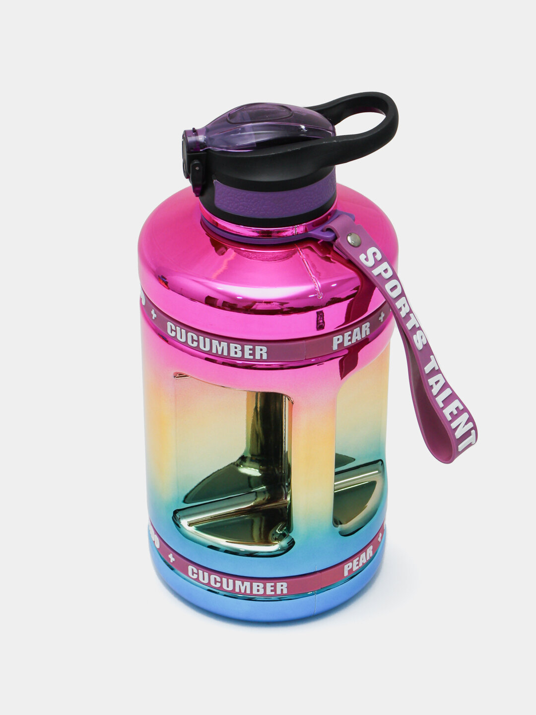 Шейкер-бутылка, с трубочкой, для воды, протеина и коктейлей, 1750мл — фото 1