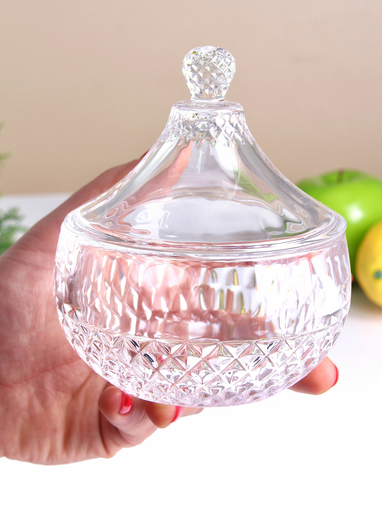 Сахарница Конфетница Ника 290 мл прозрачная — фото 1