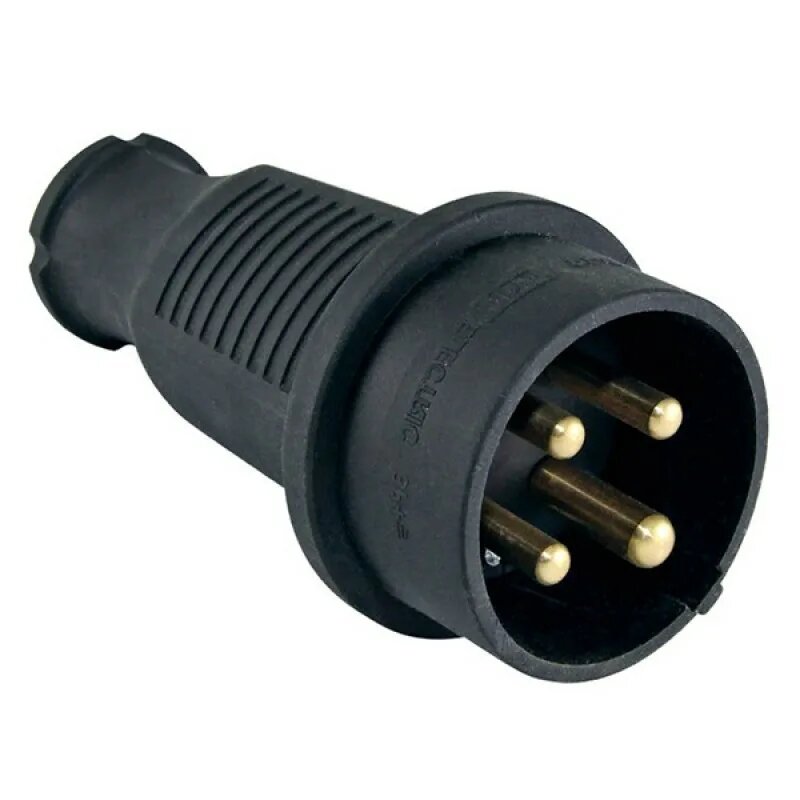 Вилка силовая 3P E 3х16А каучук прямая IP44  Tplast