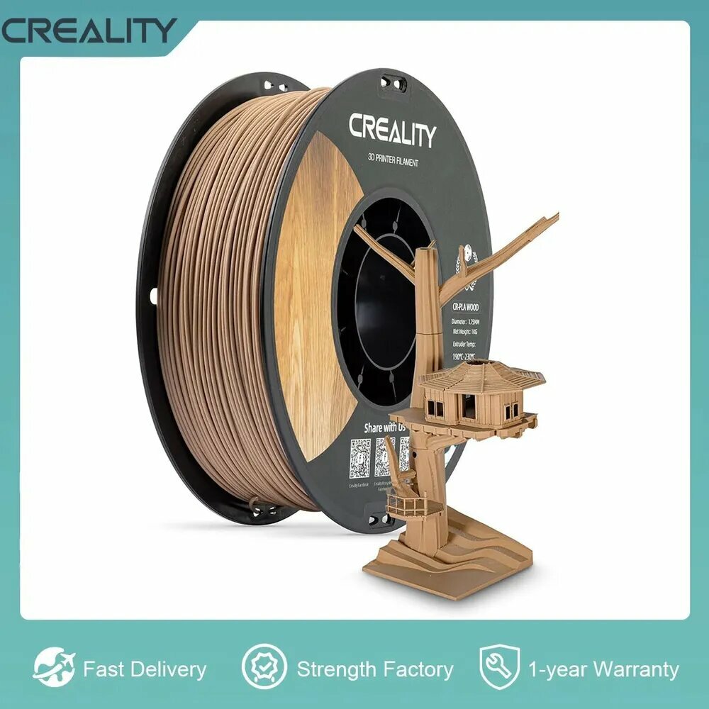 Creality 3D Дерево PLA пластик для 3D-принтера 1,75 мм с гладкой шелковой текстурой, прочный 1 кг / для всех принтеров