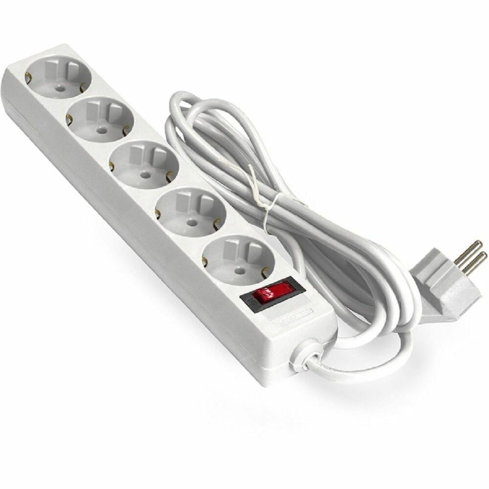EXEGATE Сетевой фильтр EX279361RUS Удлинитель EC - 5 - 1.8W 5 розеток 1.8м евровилка белый
