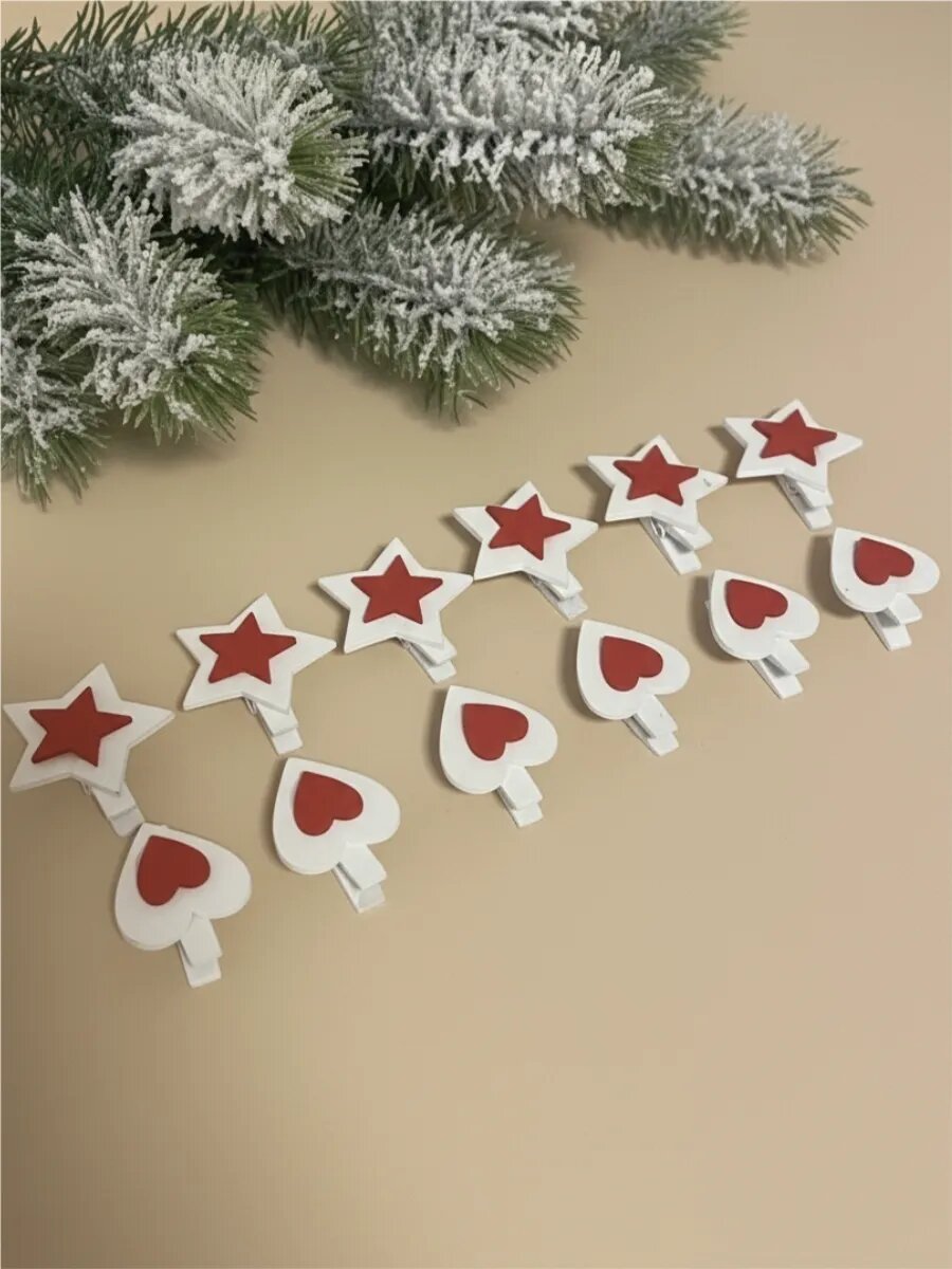 Прищепки деревянные, 12 штук — фото 1