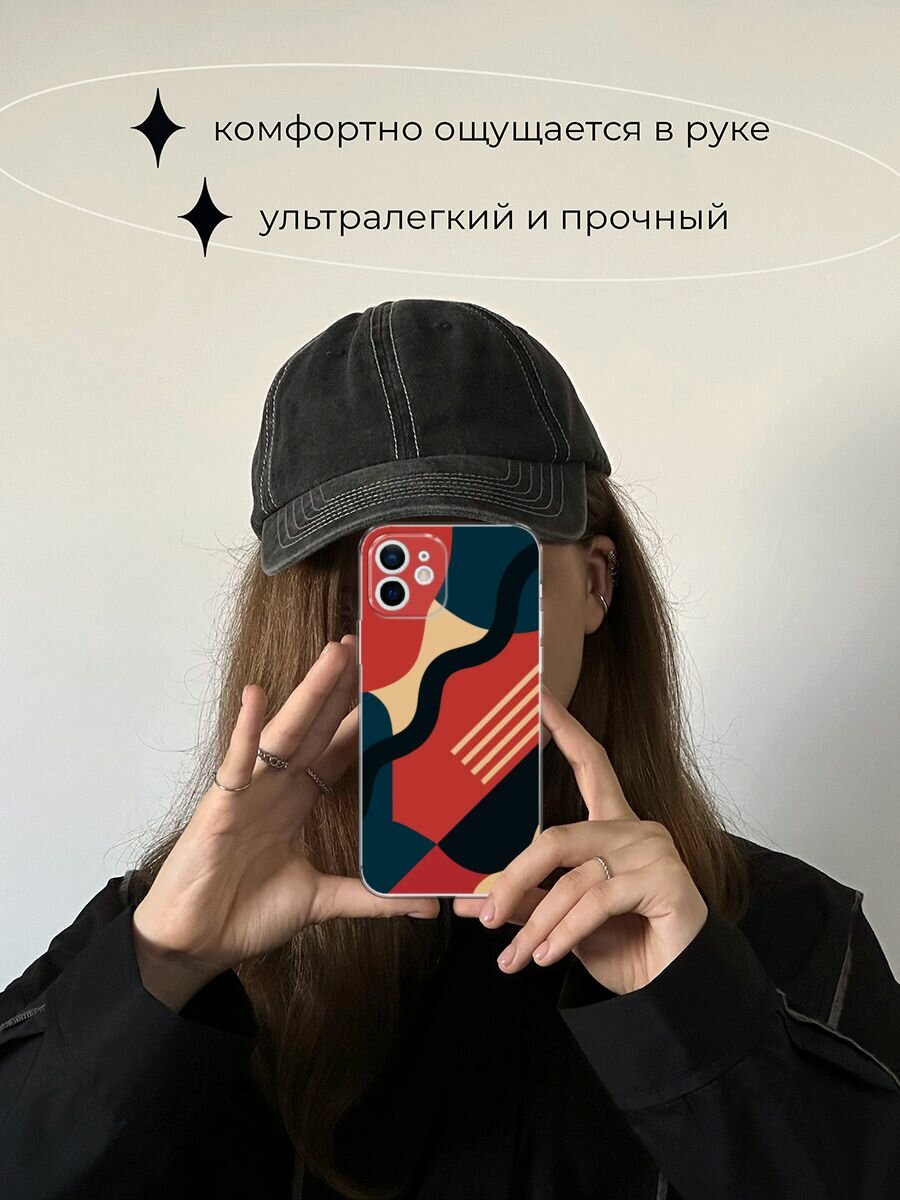 Чехол на Apple iPhone 12 mini / Айфон 12 Мини с принтом Абстрактные линии — фото 1