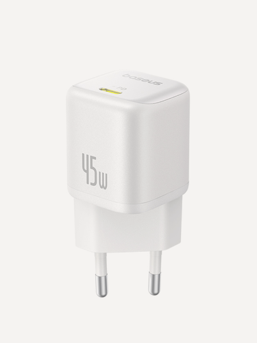 Изображение товара Сетевое зарядное устройство OS-Baseus PicoGo GaN Fast Charger 1C 45W EU Белый (P10176800213-00)