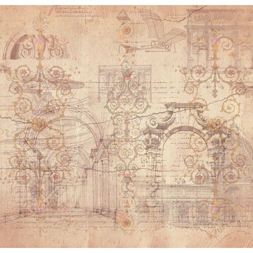 Моющиеся виниловые фотообои GrandPiK Леонардо да Винчи эскизы на стене, 250х240 см моющиеся виниловые фотообои grandpik леонардо да винчи эскизы на стене 200х280 см