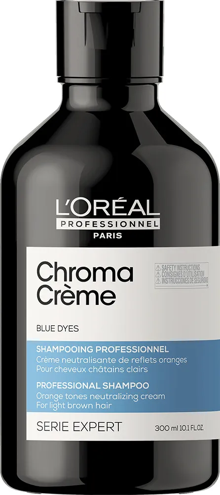 Loreal Chroma Creme Shampoo - Шампунь с синим пигментом, для нейтрализации оранжевого оттенка русых и светло-коричневых волос, 300 мл