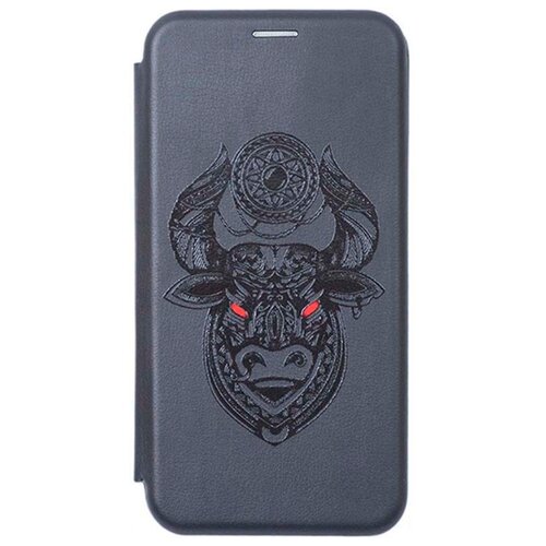 фото Чехол-книжка book art jack для honor 9x lite с принтом "grand bull" черный gosso