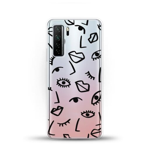 фото Силиконовый чехол глаза и губы на huawei nova 7 se andy & paul