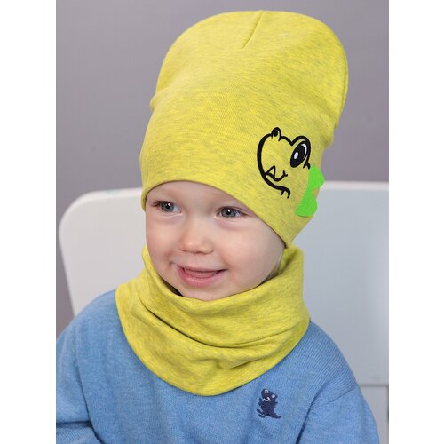 фото Шапка бини поляярик, размер 48-50, горчичный, желтый