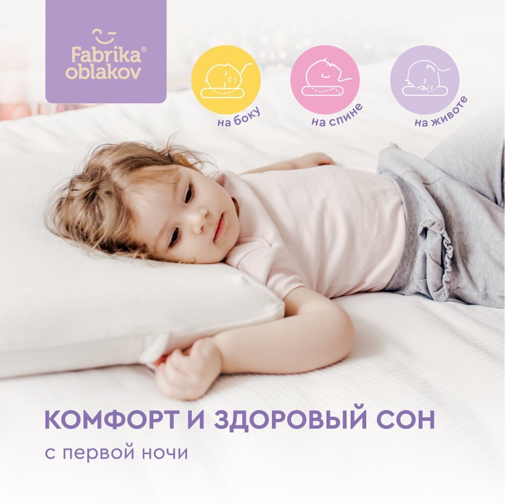 Подушка ортопедическая с эффектом памяти, « Классика kids» (цвет молочный)