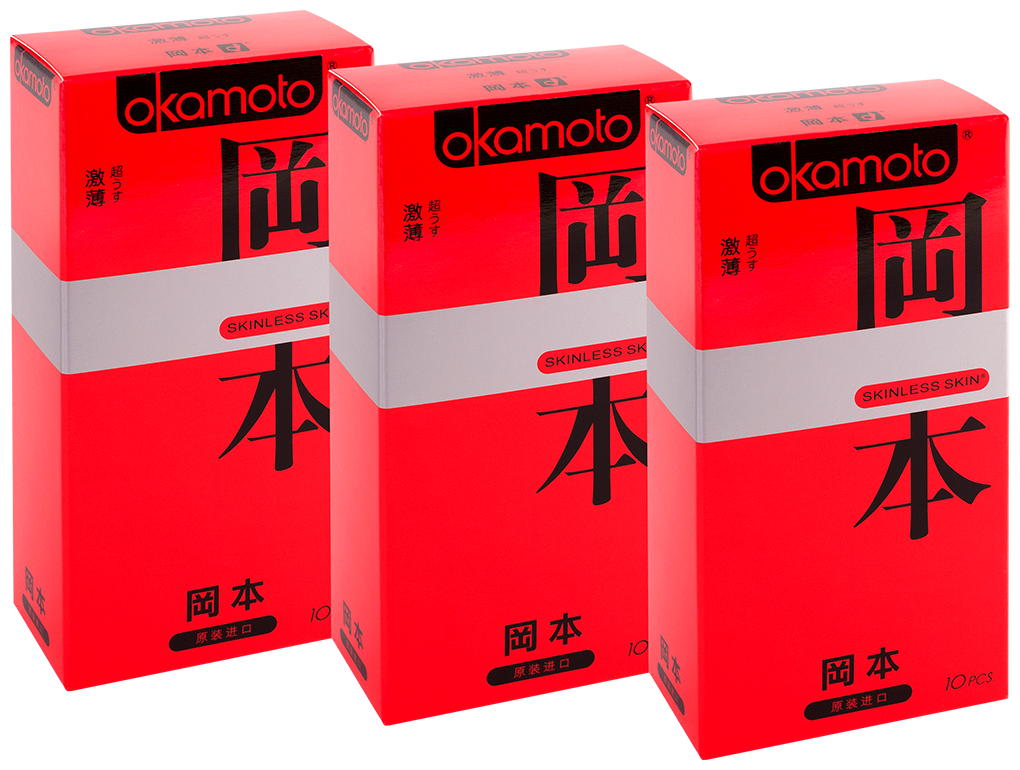 Презервативы Okamoto Skinless Skin Super Thin, 3 уп. по 10 шт.