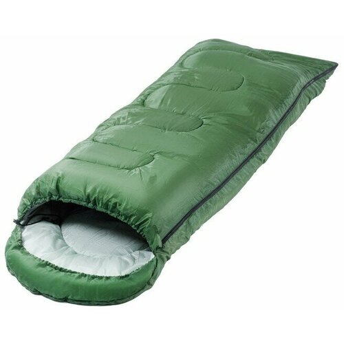 Спальный мешок туристический 220 х 75 см до -20 градусов 600 гм2 темный весенне-зеленый 9338122 2079₽