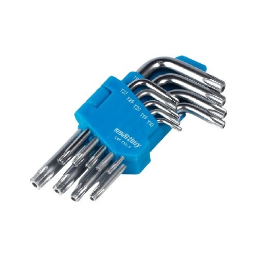 Набор ключей TORX c отверст. 9 шт, TORX: 10,15,20,25,27,30,40,50, CR-V, SmartBuy