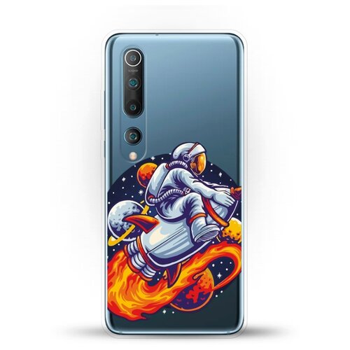 фото Силиконовый чехол астронавт на ракете на xiaomi mi 10 pro andy & paul