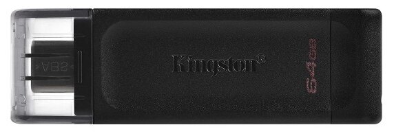 Флеш-накопитель USB 3.0 64GB Kingston DataTraveler 70 (USB 3.0/3.2 + Type C) чёрный