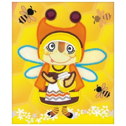 фото Риолис набор для вышивания бисером бабушка пчела 15 х 18 см (0055 рт)