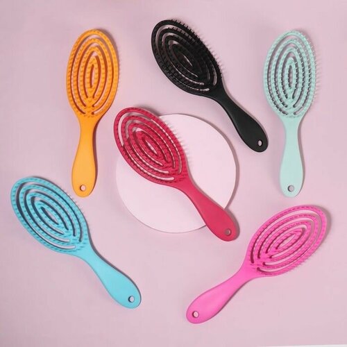 Расческа гребень для волос для стрижек и укладки парикмахерская универсальная для мокрых и сухих волос массажная для сушки волос 75 х 235 см цвет микс 573₽