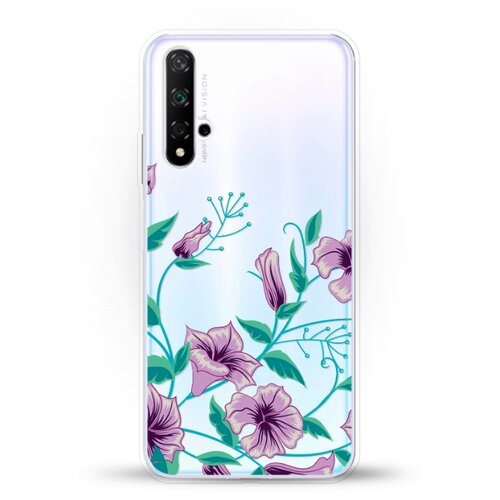 фото Силиконовый чехол фиолетовые цветы на huawei nova 5t andy & paul