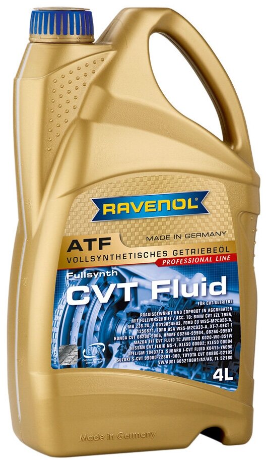 Масло трансмиссионное RAVENOL CVT Fluid, 4 л
