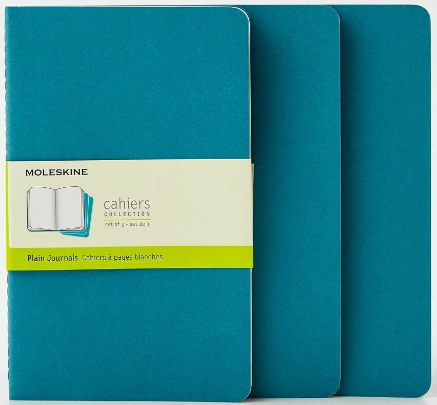 Блокнот Moleskine CAHIER JOURNAL CH018B44 13х21 см обложка картон 80стр. без линовки, голубой (3шт)