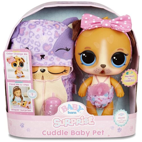 фото Игровой набор baby born surprise cuddle baby pet – puppy really drinks & pees - щенок zapf creation